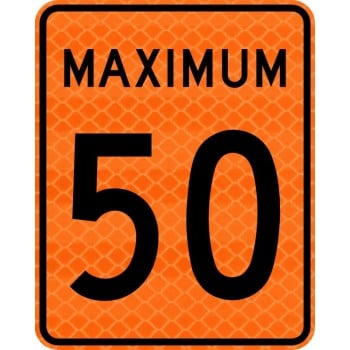 Panneau de travaux: Limite de vitesse, Maximum : 50 km/h