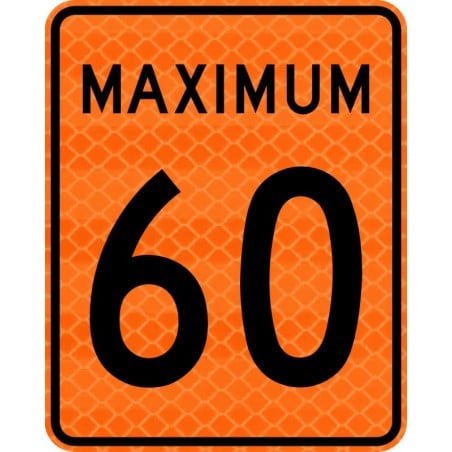 Panneau de travaux: Limite de vitesse, Maximum : 60 km/h