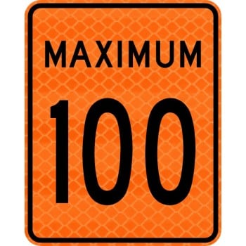 Panneau de travaux: Limite de vitesse, Maximum : 100 km/h