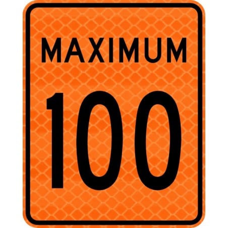 Panneau de travaux: Limite de vitesse, Maximum : 100 km/h
