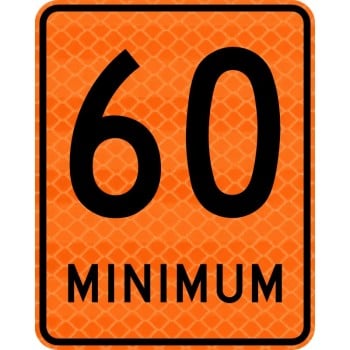 Panneau de travaux: Limite de vitesse, minimum : 60 km/h