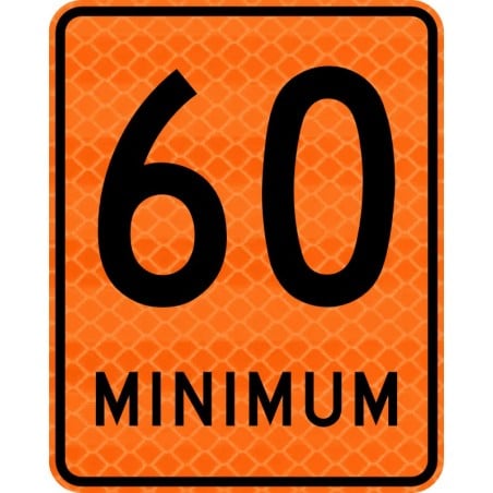 Panneau de travaux: Limite de vitesse, minimum : 60 km/h