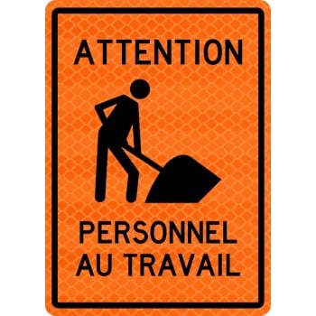 Panneau pour chantier extérieur: Attention personnel au travail