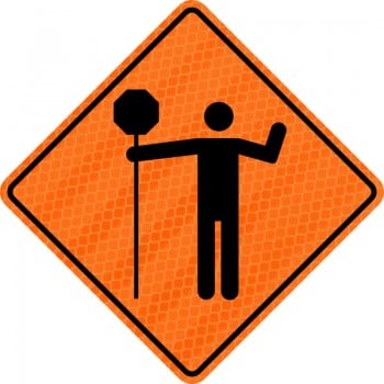 Panneau de travaux routiers: Signaleur