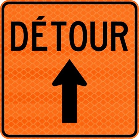 Panneau de travaux routiers: Détour, flèche vers le haut