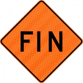 Panneau de travaux routiers: Fin zone de travaux