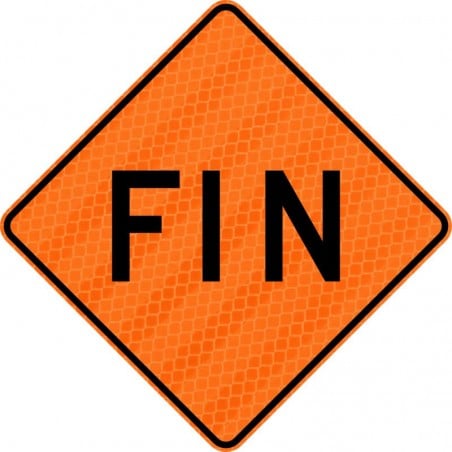 Panneau de travaux routiers: Fin zone de travaux