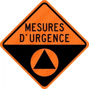 Panneau de travaux routiers: Mesures d’urgence