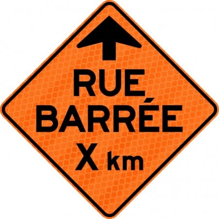 Panneau de travaux routiers: Rue barrée