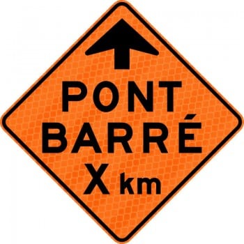 Panneau de travaux routiers: Pont barrée