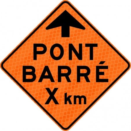 Panneau de travaux routiers: Pont barrée