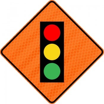 Panneau de travaux routiers: Signal avancé de feux de circulation