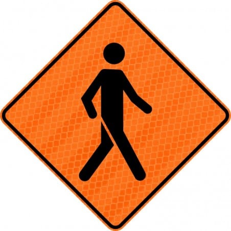 Panneau de travaux routiers: Signal avancé de passage pour piétons