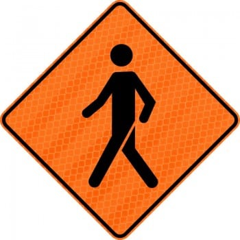 Panneau de travaux routiers: Signal avancé de passage pour piétons
