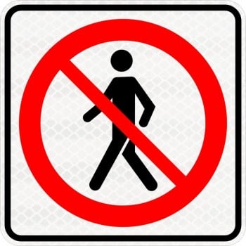 Panneau d'Accès interdit aux piétons