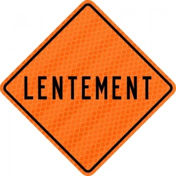Panneau de travaux routiers: Lentement
