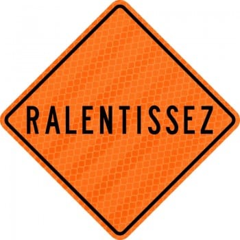 Panneau de travaux routiers: Ralentissez
