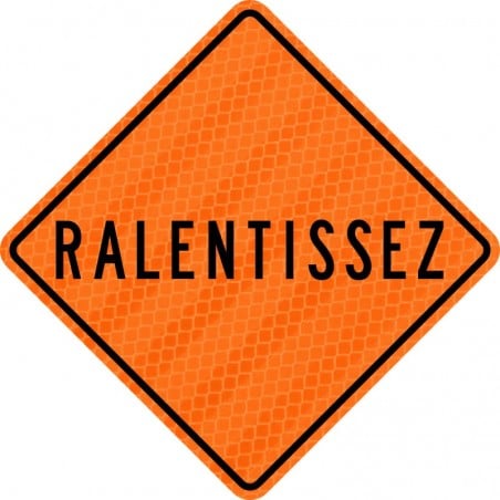 Panneau de travaux routiers: Ralentissez