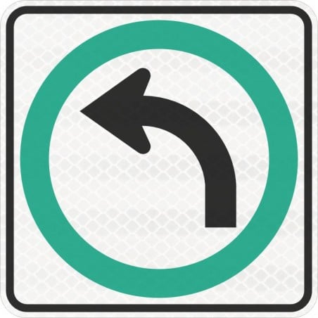 Panneau de virage à gauche obligatoire