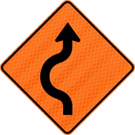 Panneau de travaux routiers: Déviation de voie