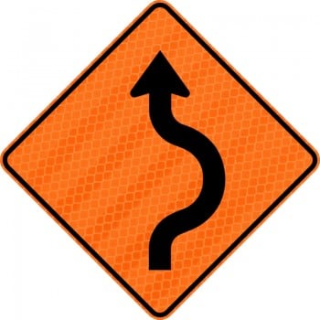 Panneau de travaux routiers: Déviation de voie