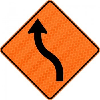 Panneau de travaux routiers: Déviation de voie