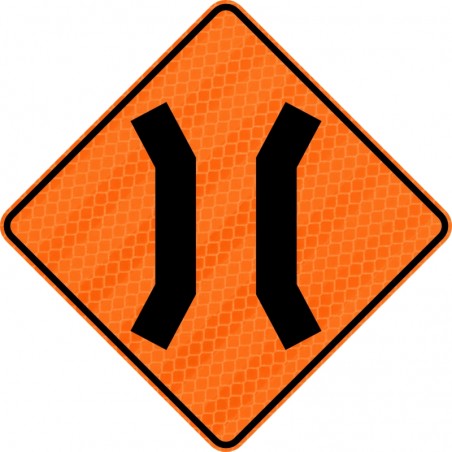 Panneau de travaux routiers: Passage étroit