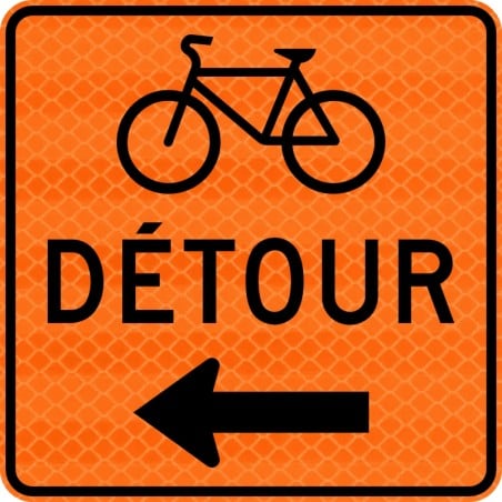 Panneau de travaux routiers: Détour pour cyclistes