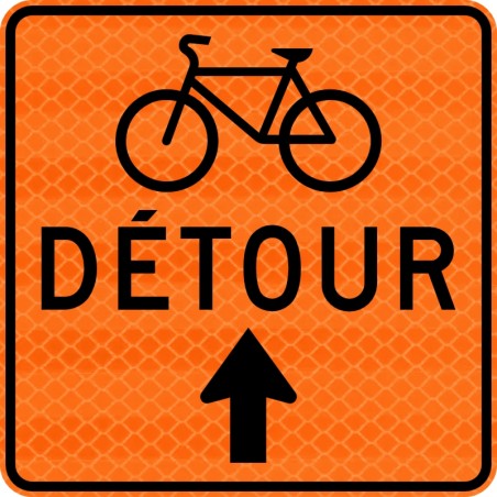 Panneau de travaux routiers: Détour pour cyclistes