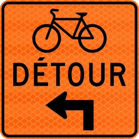 Panneau de travaux routiers: Détour pour cyclistes
