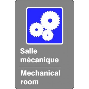 Affiche de sécurité aux normes CSA bilingue: Salle mécanique