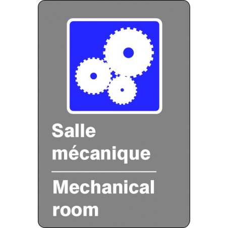 Affiche de sécurité aux normes CSA bilingue: Salle mécanique