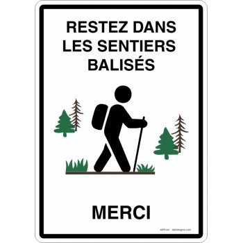 Affiche pour plein air - Restez dans les sentiers balisés