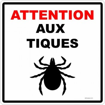 Affiche de sécurité pour plein air: Attention aux tiques