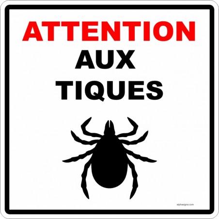 Affiche de sécurité pour plein air: Attention aux tiques
