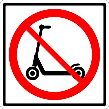Affiche standard pictogramme seulement : Interdiction de trottinette
