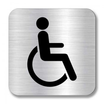 Plaque de porte ou murale avec pictogramme en relief 3D: Handicapés (nouveau modèle international)