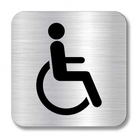 Plaque de porte ou murale avec pictogramme en relief 3D: Handicapés (nouveau modèle international)
