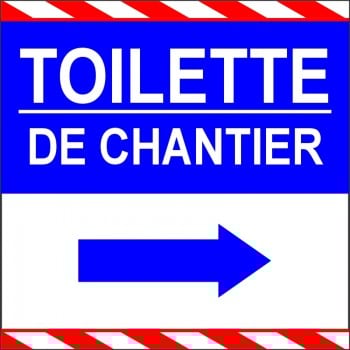 Affiche de chantier d'indication de toilette du chantier, avec choix de flèches