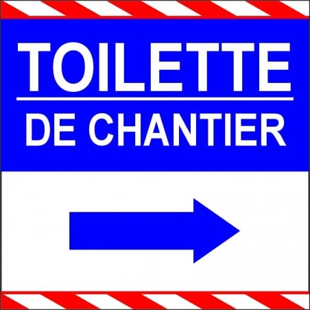 Affiche de chantier d'indication de toilette du chantier, avec choix de flèches