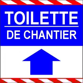 Affiche de chantier d'indication de toilette du chantier, avec choix de flèches