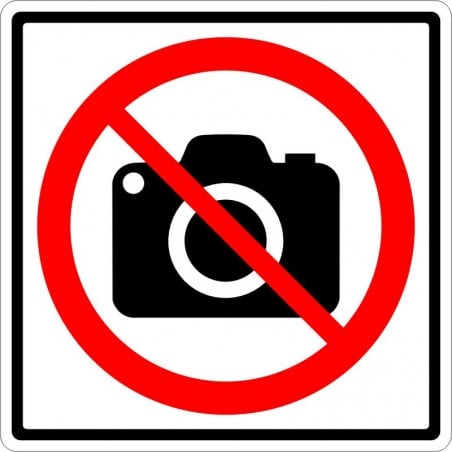 Affiche standard pictogramme seulement : Interdiction de photo