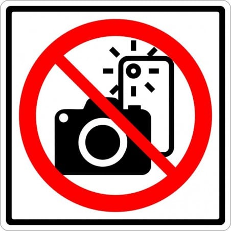 Affiche standard pictogramme seulement : Interdiction de photo et vidéo
