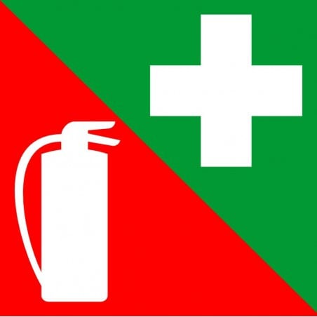Affiche standard pictogramme seulement: Premiers soins et extincteur