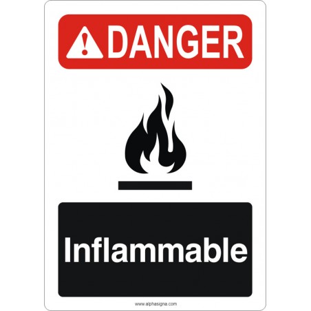Affiche de sécurité aux normes OSHA-ANSI: DANGER inflammable