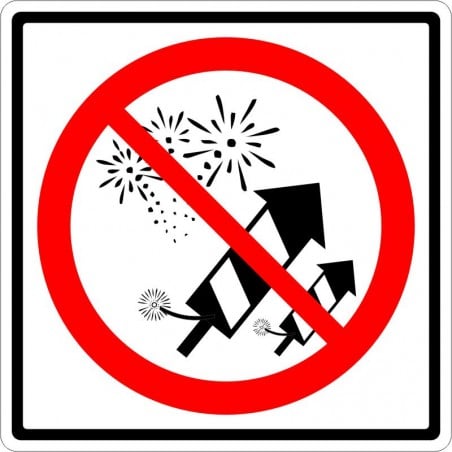 Affiche standard pictogramme seulement : Interdiction de feux d'artifices