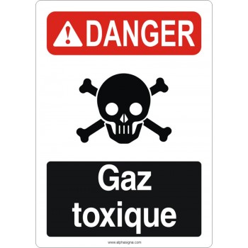 Affiche de sécurité aux normes OSHA-ANSI: DANGER gaz toxique
