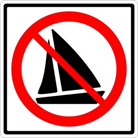 Affiche standard pictogramme seulement : Interdiction de bateaux