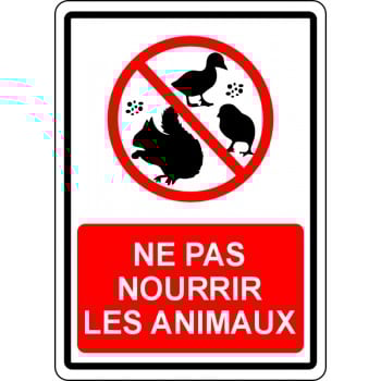 Affiche de sécurité pour plein air: ne pas nourrir les animaux
