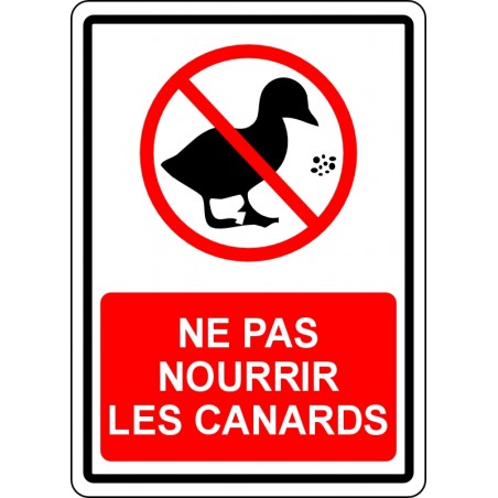 Affiche de sécurité pour plein air: ne pas nourrir les canards